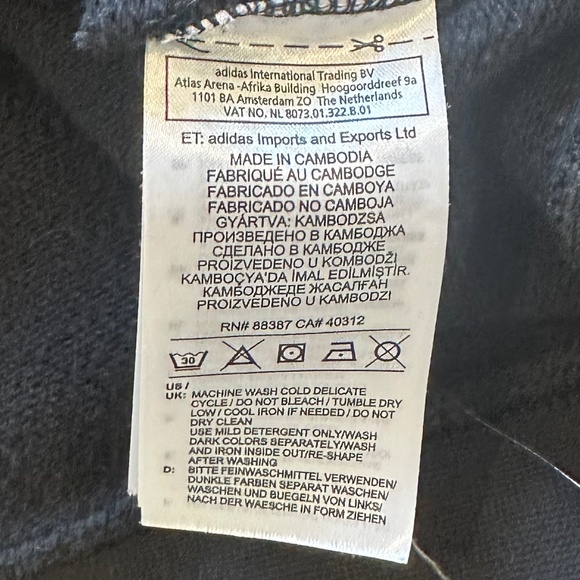 ADIDAS Cropped Black with the Three Stripes Sweatshirt - Size L - Picture 10 of 12